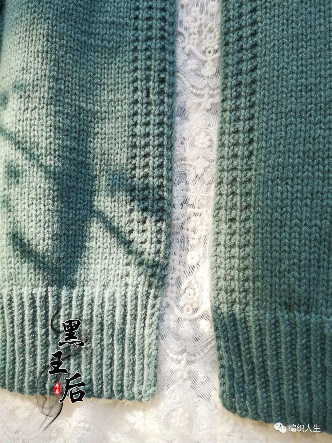 羊绒粗线棒针编织毛衣开衫长款,绿色羊毛线棒针织开衫中长款图解
