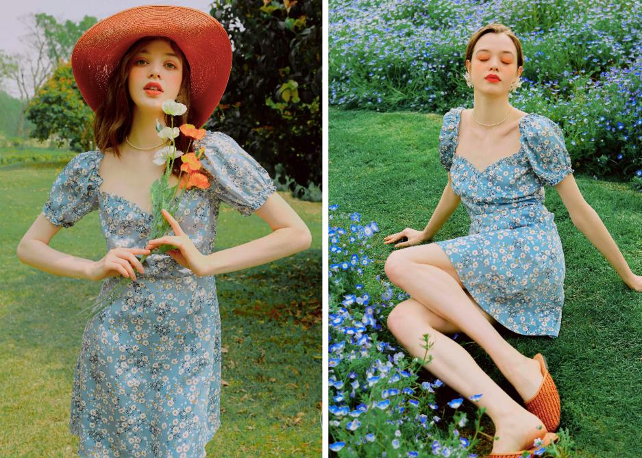 2022新款碎花气质裙子,30-20岁洋气碎花裙子