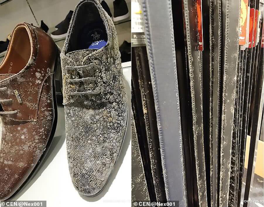 2020年马来西亚一商场鞋子发霉,马来西亚商场皮革发霉