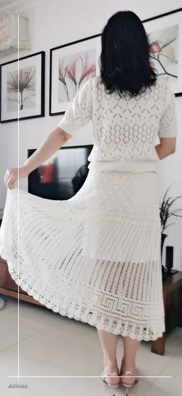 丝绒半身裙编织图解,冬款成人半身裙编织教程