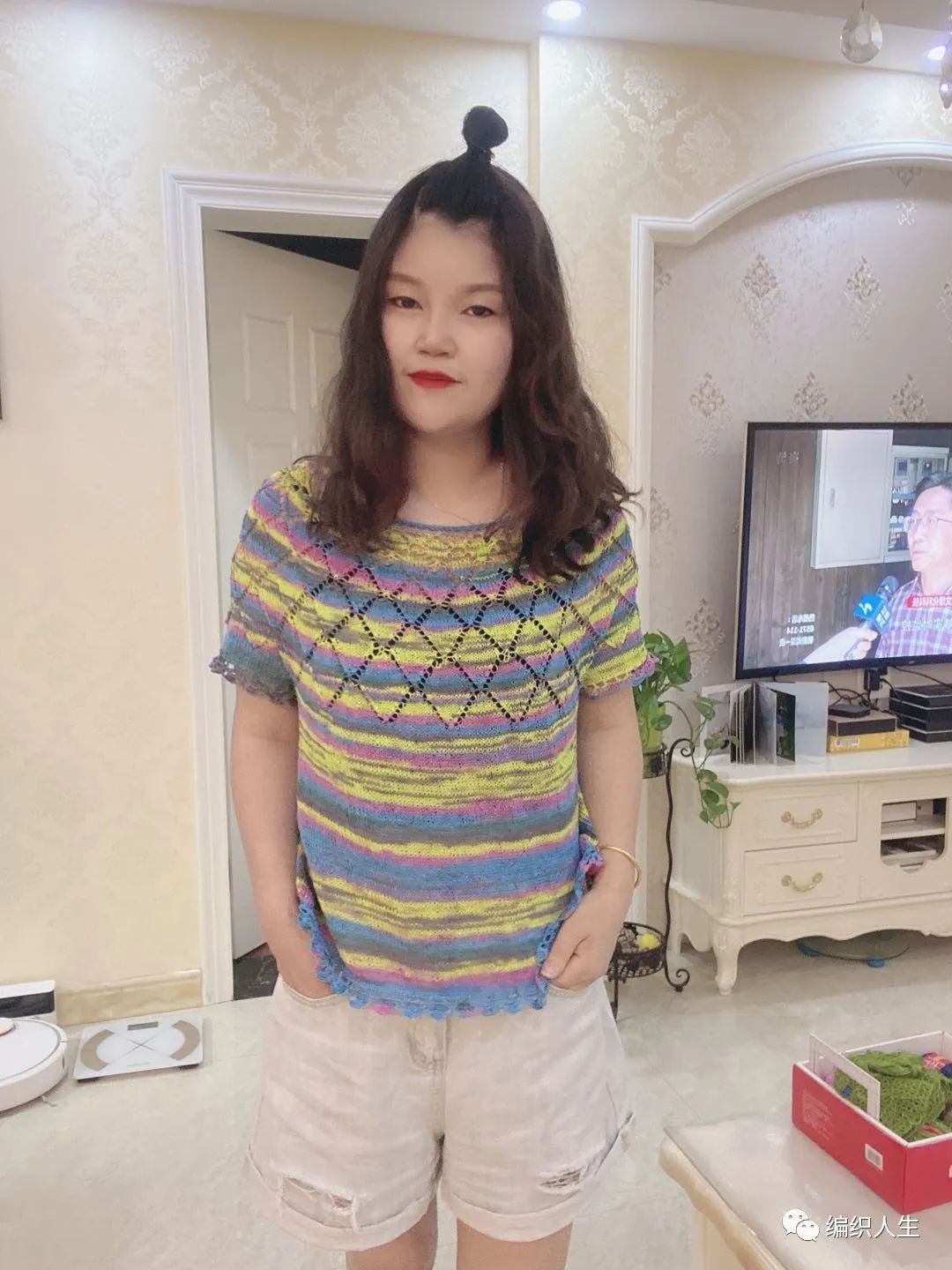 钩针编织星光花样,星光形棒针花样图解