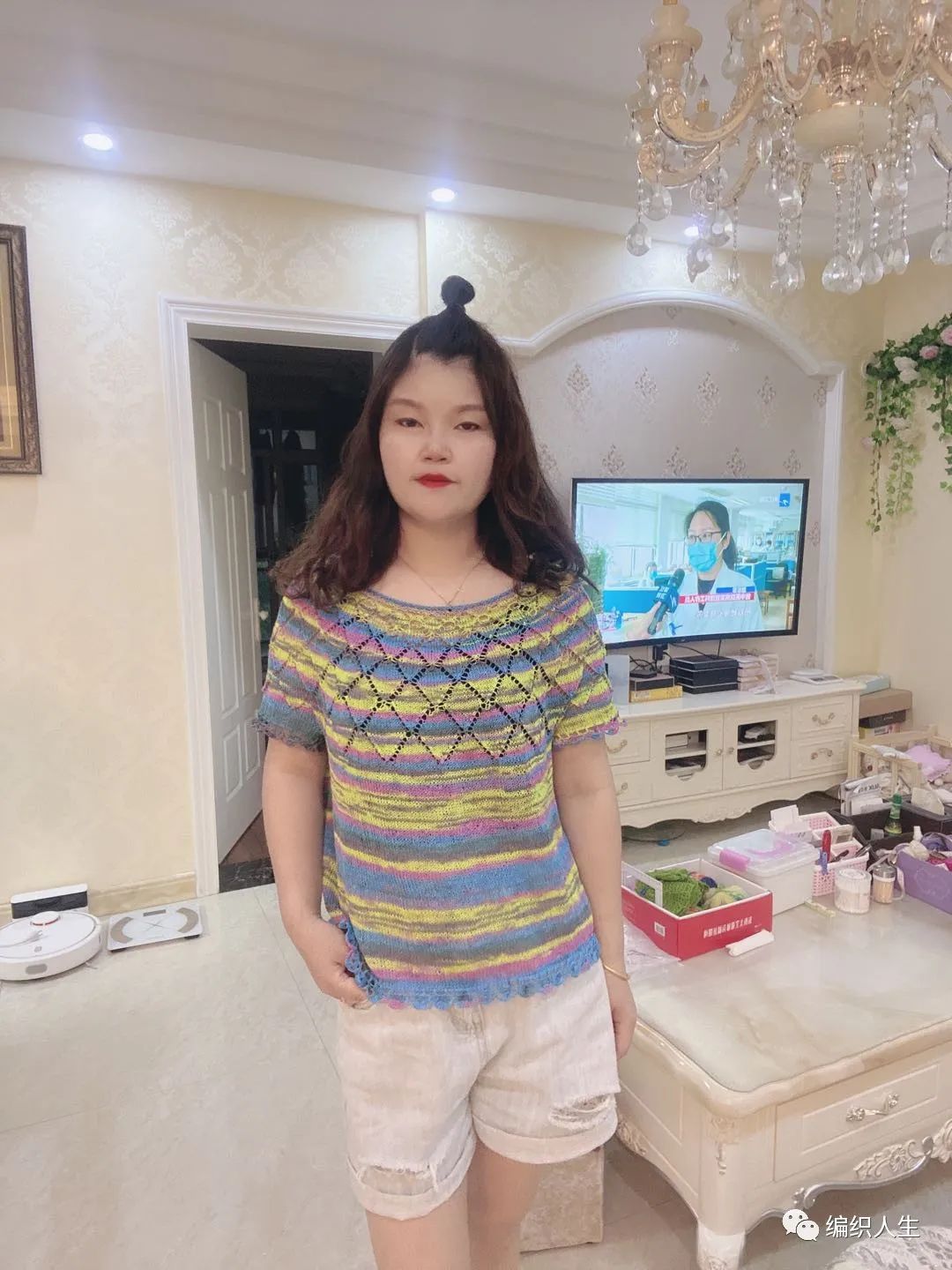 钩针编织星光花样,星光形棒针花样图解