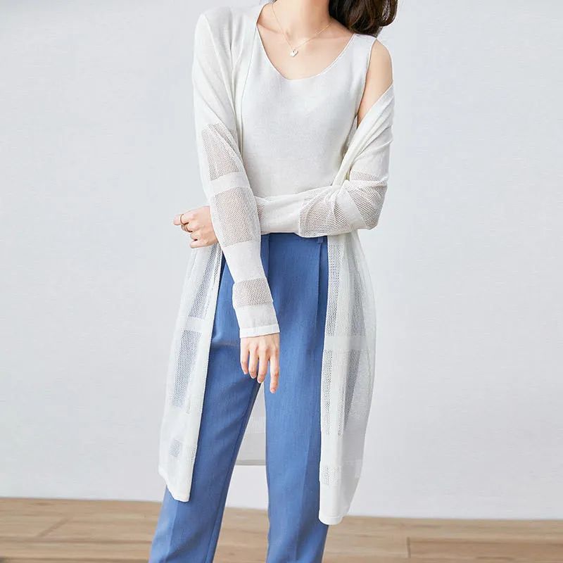 超仙防晒衫长款度假,慵懒风微透防晒衫