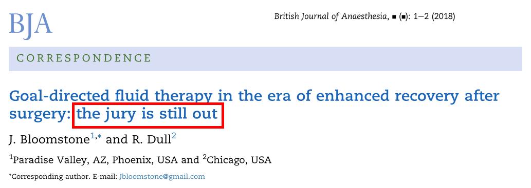 以目标为导向的液体治疗,目标导向型液体治疗的概念