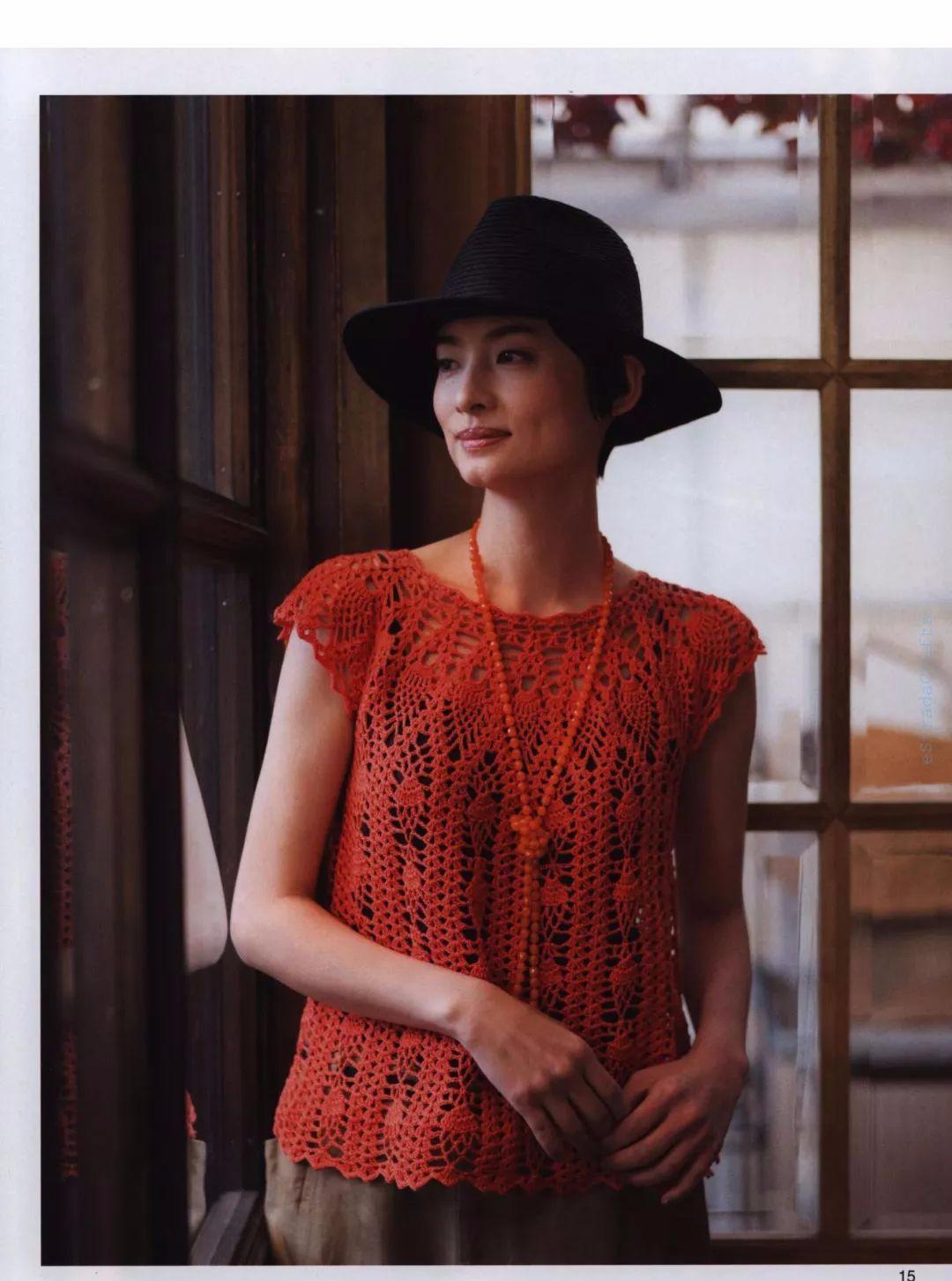 美得不可方物！从上往下女士钩针长段染菠萝衫（附图解）