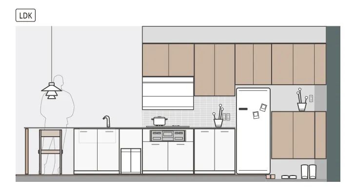 客餐一体设计小户型,客厨一体日式小户型