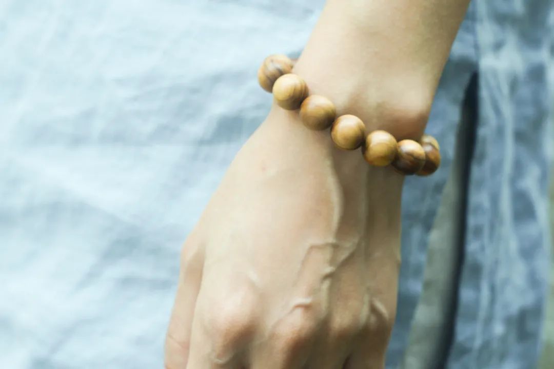 老料天然绿檀木手串,老檀木手串1.0