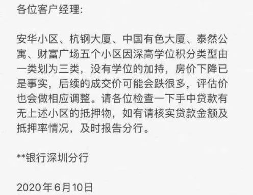 单身公寓被拒贷?深高南学位之争后续:12万评估价骤降至9万,多家银行紧急收紧*款贷**