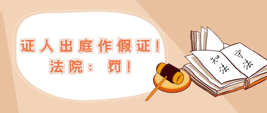 扶绥法院｜证人出庭作*证假**，罚！