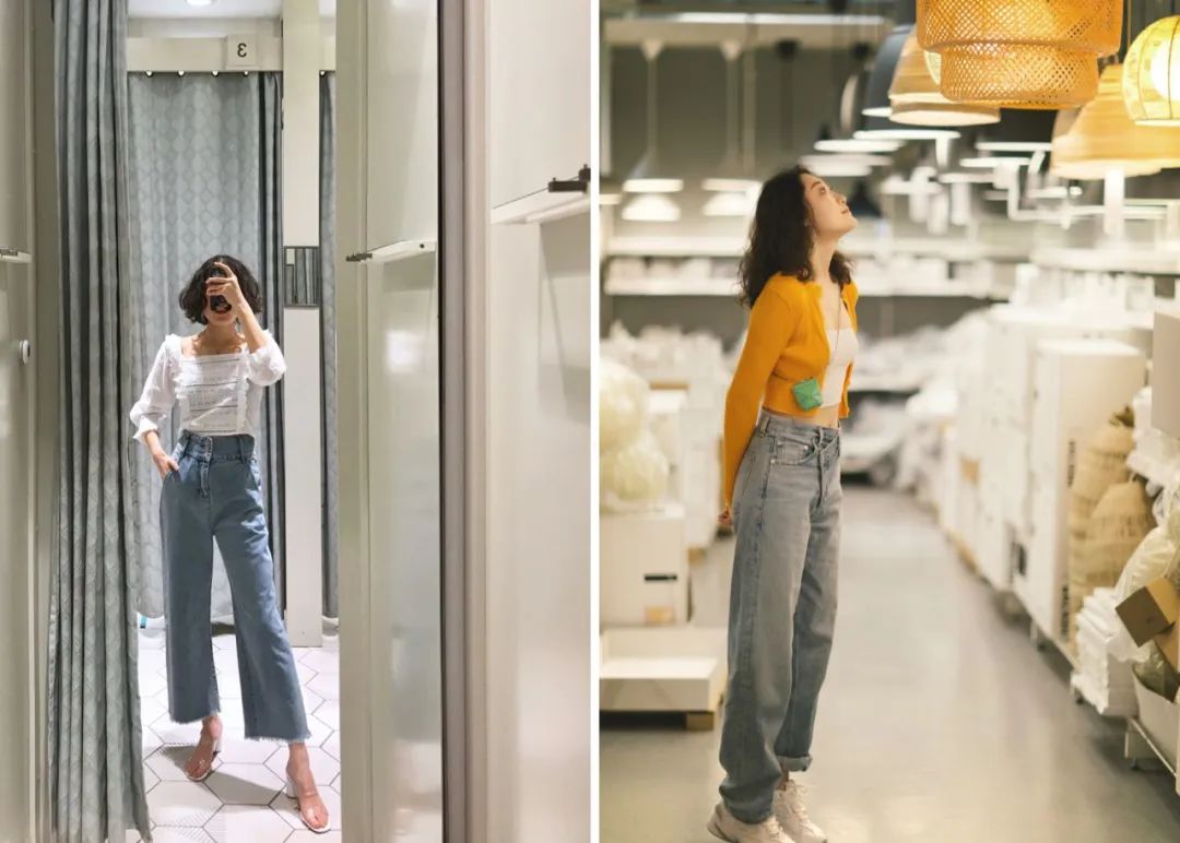 小个子胯宽腿粗牛仔裤,适合假胯宽的牛仔裤