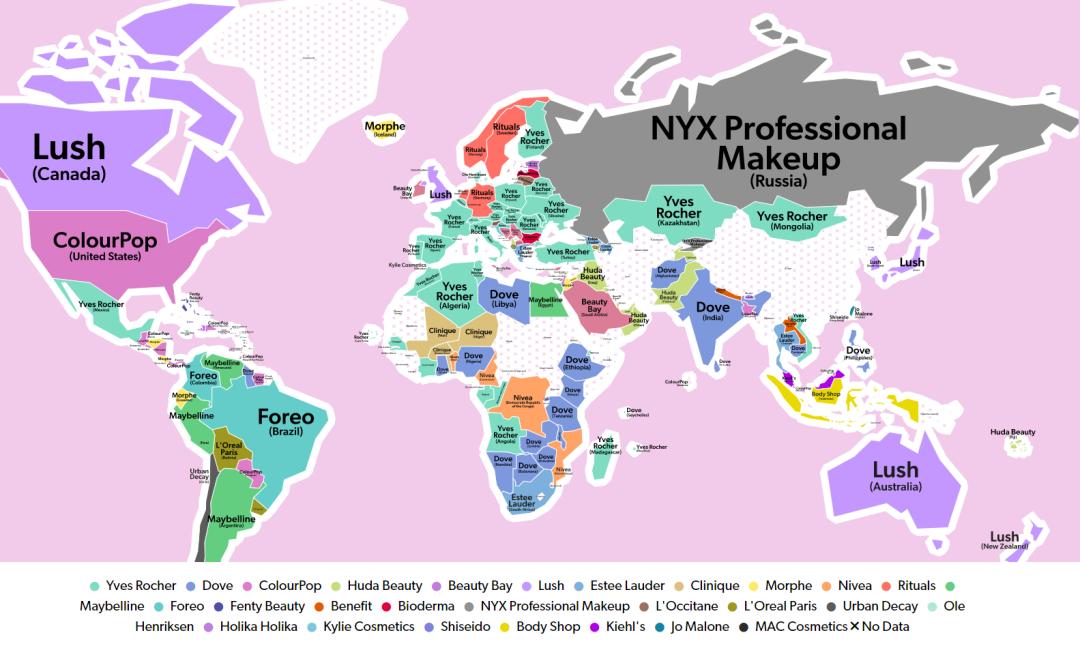 美妆品牌国际排行榜最新,国际美妆品牌排行榜前三名有哪些