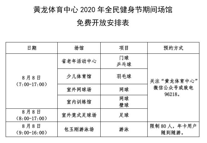 黄龙体育中心免费健身,黄龙体育中心免费日