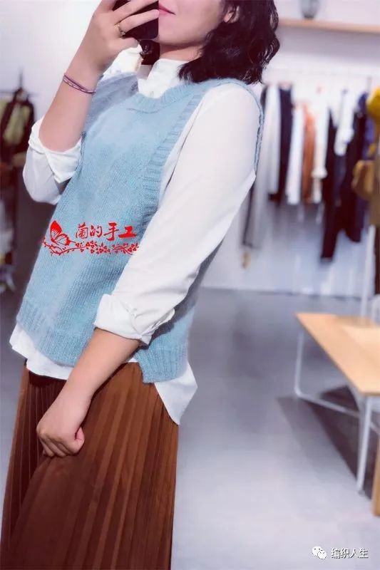 棒针背心编织女教程,两片式宝宝棒针背心