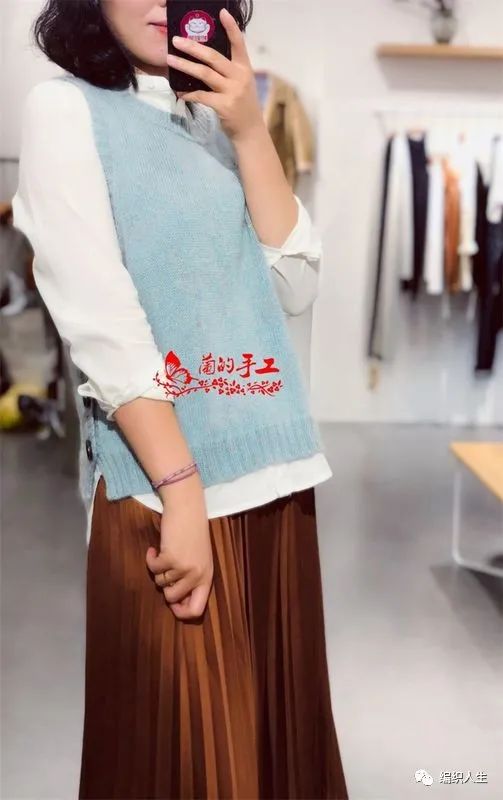 棒针背心编织女教程,两片式宝宝棒针背心