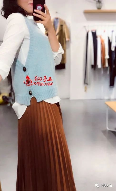 棒针背心编织女教程,两片式宝宝棒针背心