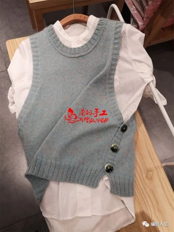 棒针背心编织女教程,两片式宝宝棒针背心