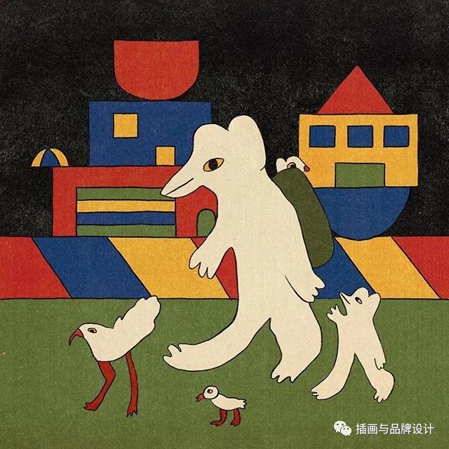 插画丨抽象复古的画面有没有带给你一些童年的回忆呢？