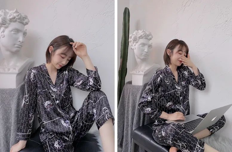 意大利纯棉夏季睡衣,轻奢莫代尔棉睡衣秋冬气质