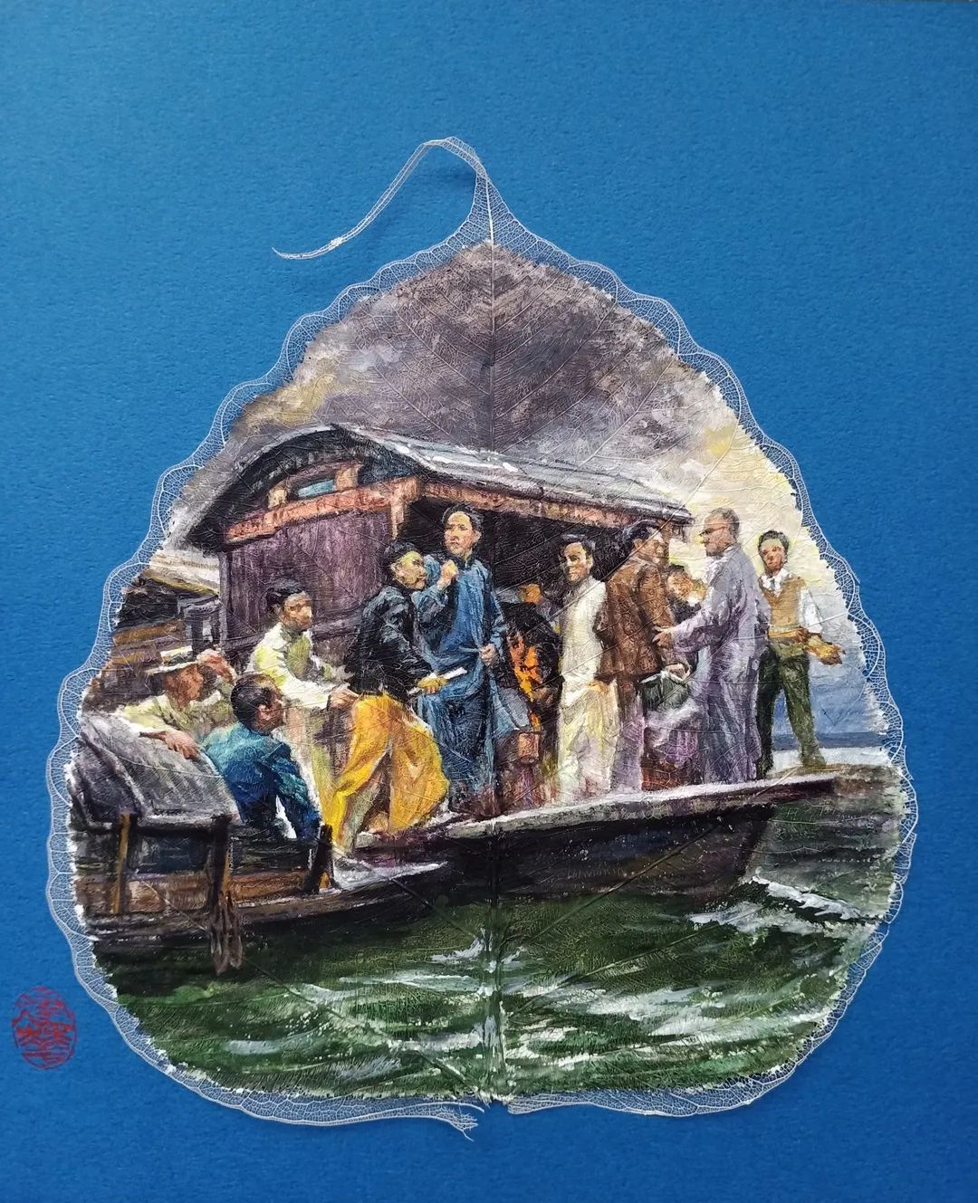 绝了！这个闵行人在薄如蝉翼的叶脉上作画