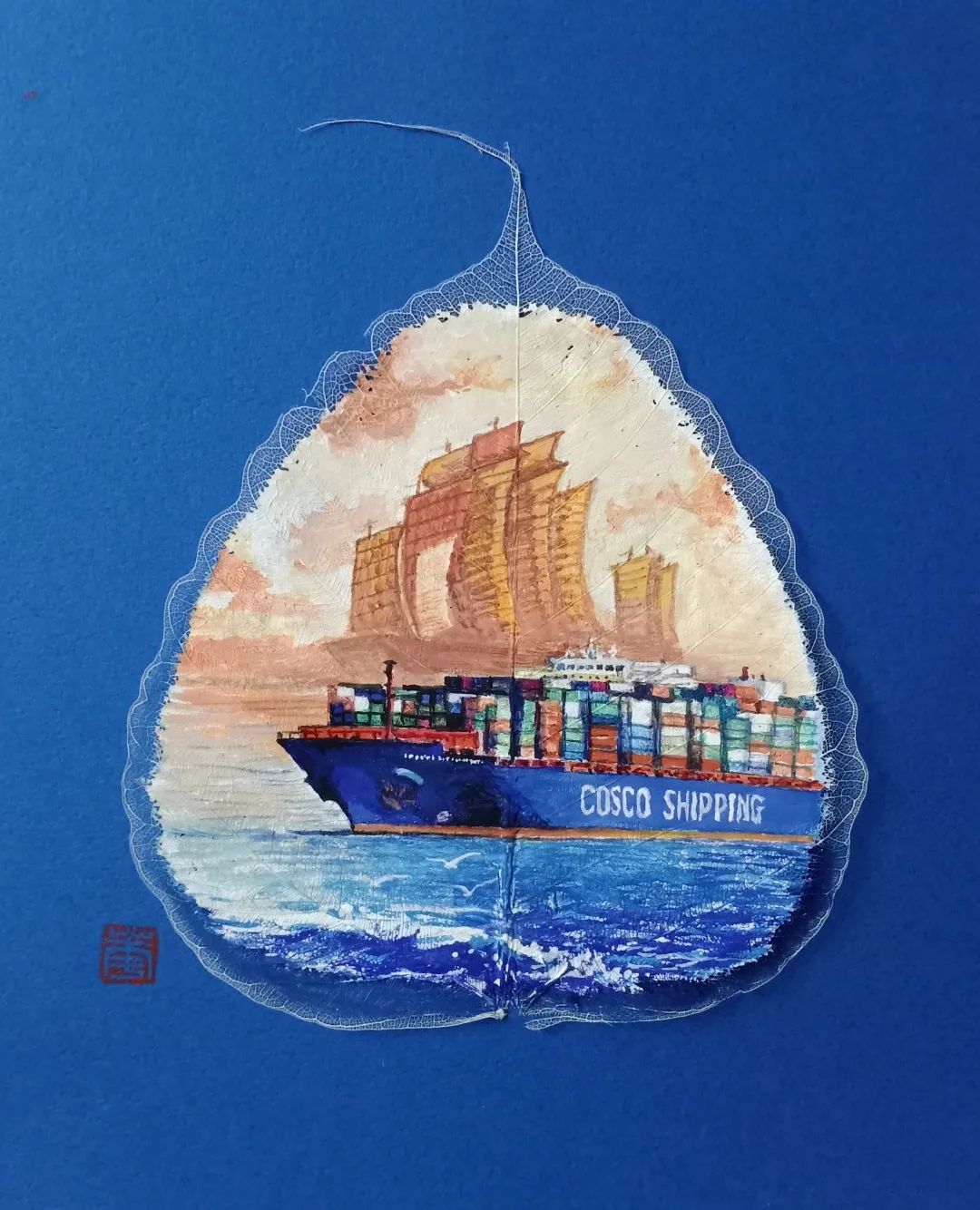 绝了！这个闵行人在薄如蝉翼的叶脉上作画