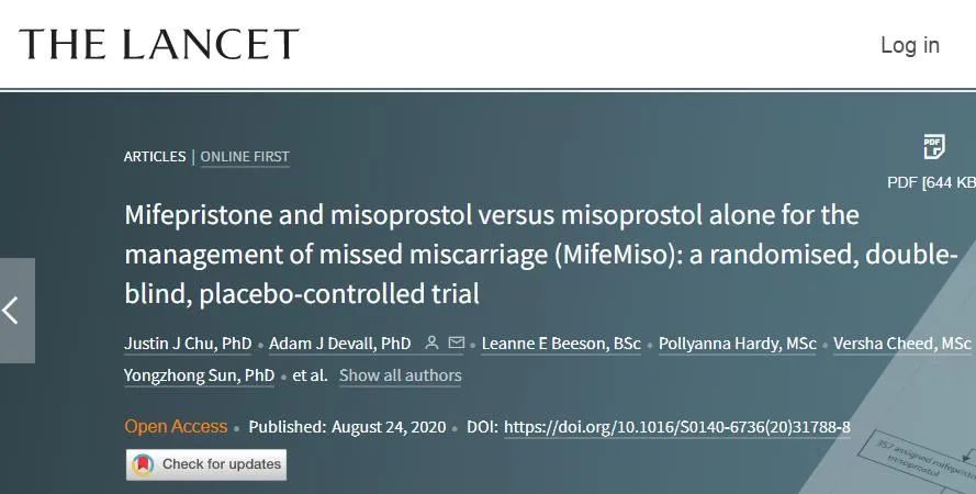 稽留流产吃米非司酮多久见效,柳叶刀发现新疗法