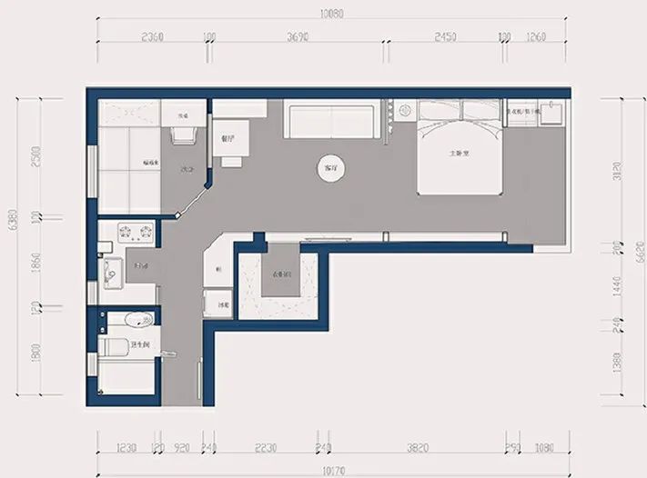 39平手枪房户型设计,双阳台手枪型三房如何改成四房