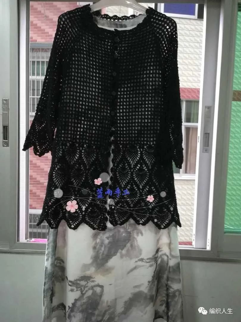 粗蕾丝线钩针编织夏季开衫,钩针蕾丝长款开衫图解
