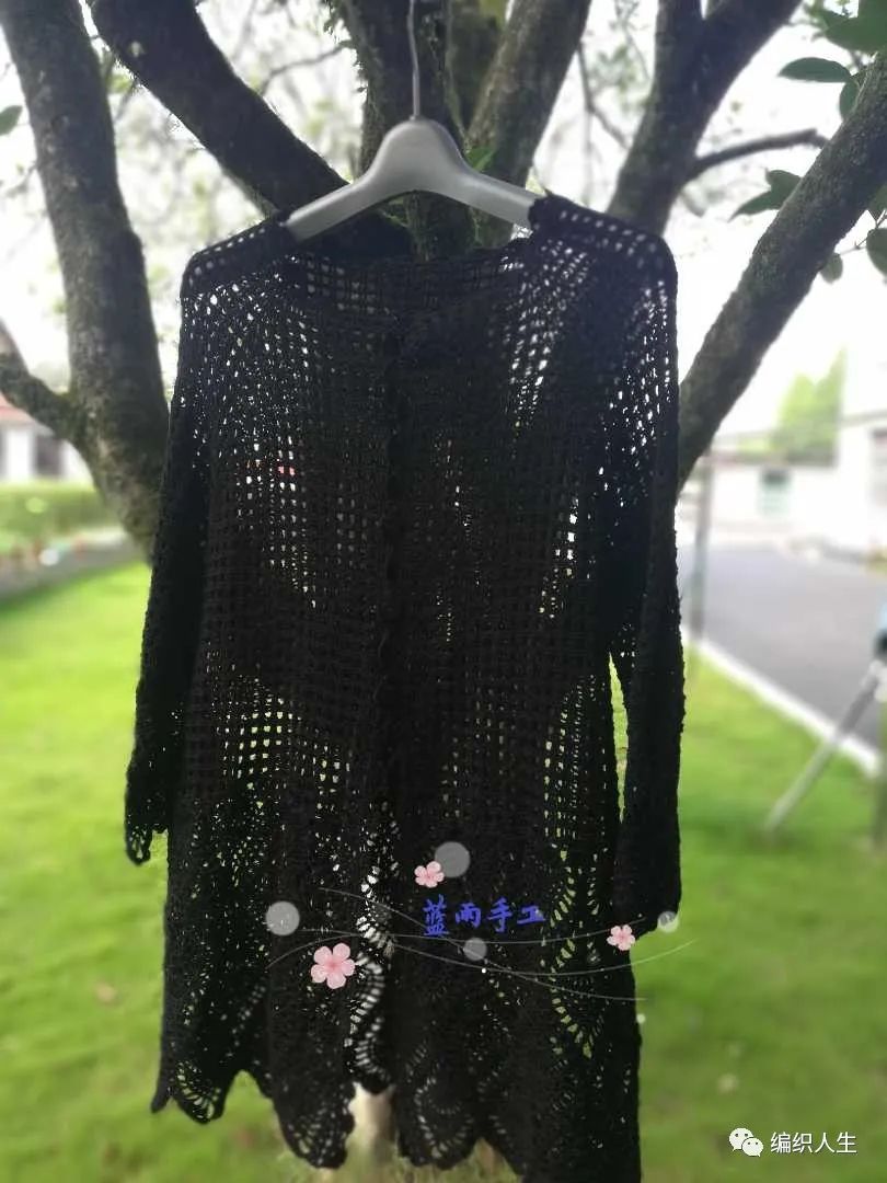 粗蕾丝线钩针编织夏季开衫,钩针蕾丝长款开衫图解
