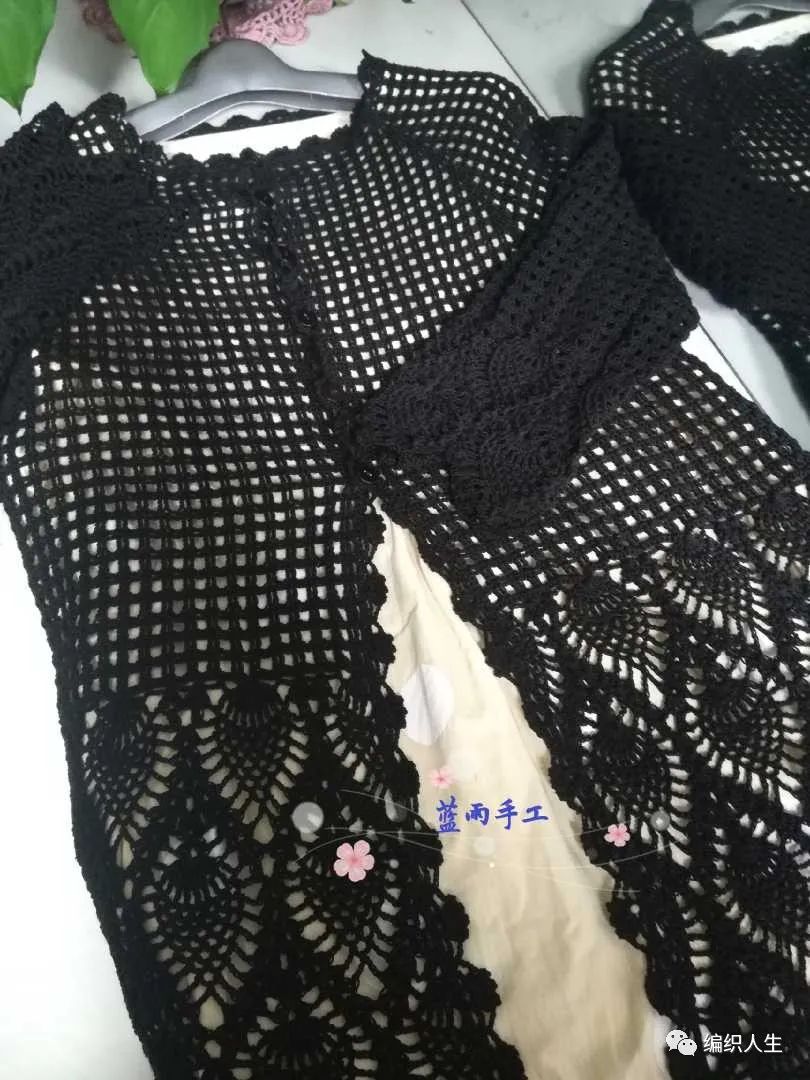 粗蕾丝线钩针编织夏季开衫,钩针蕾丝长款开衫图解