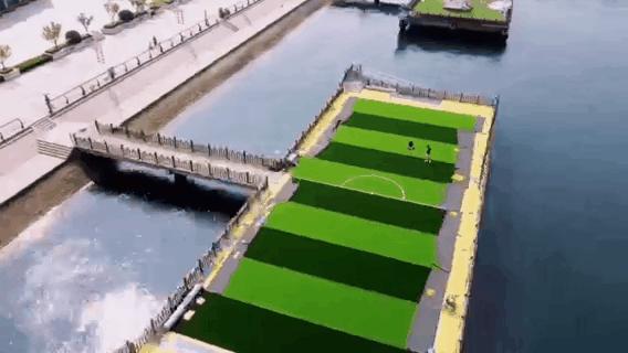 青岛崂山免费开放的足球场,青岛最美海边足球场