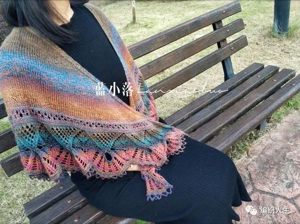 女式叶子花毛线披肩织法,花语大披肩图解