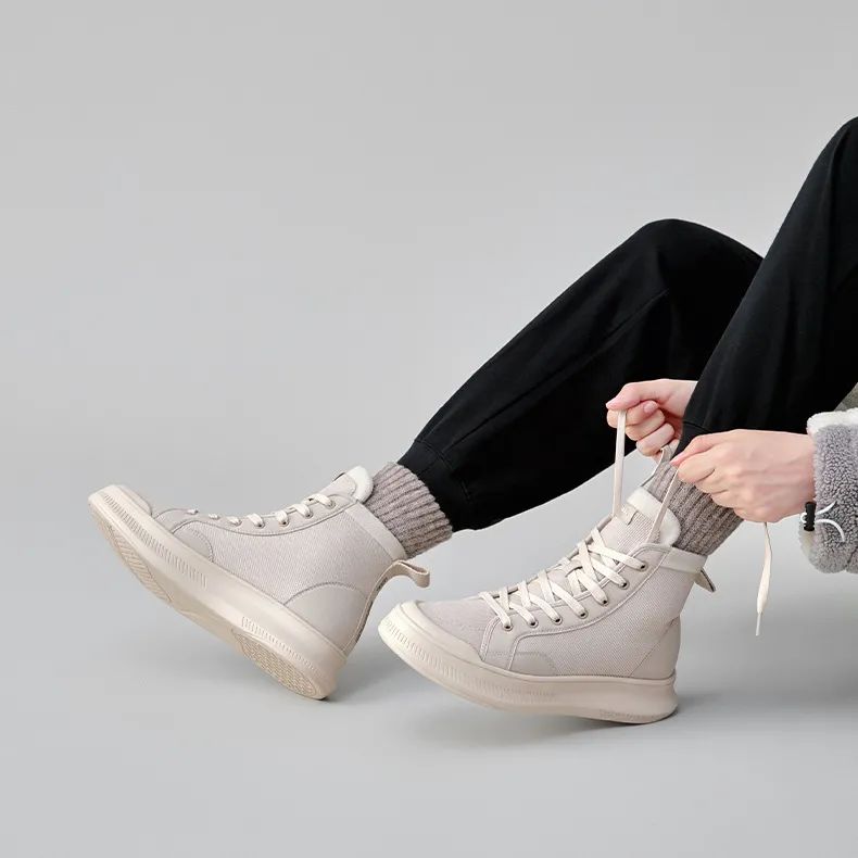 秋冬必备加绒高帮帆布鞋,秋冬鞋推荐学生党帆布鞋