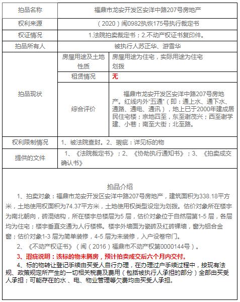 司法拍卖连江房子,司法拍卖房出售最新信息