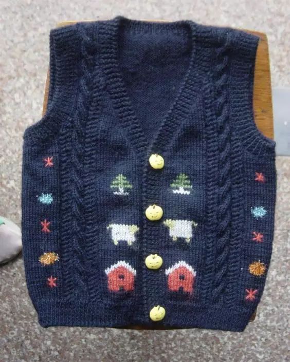 儿童背心6-12岁秋冬款长款,儿童v领背心的织法