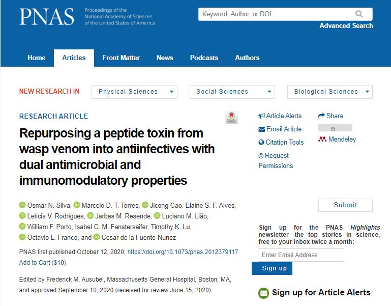 「PNAS」以毒攻毒！黄蜂毒液可提取新型抗生素，可治疗败血症