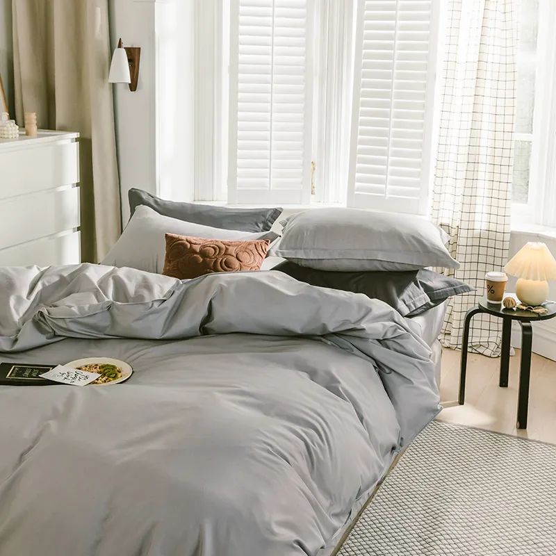 水星家纺纯棉亲肤四件套,纯棉四件套亲肤棉简单