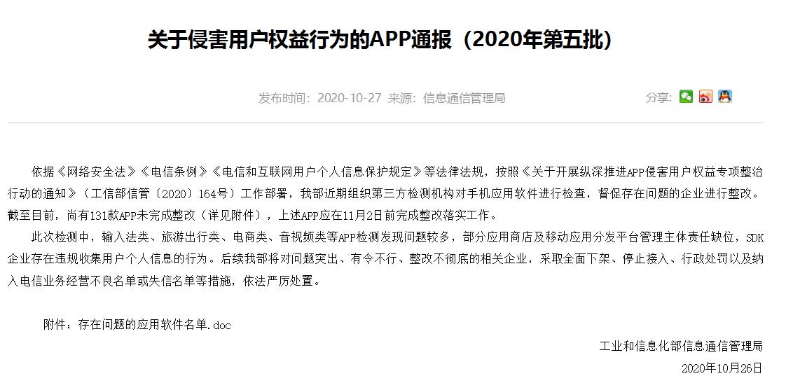 工信部侵害用户权益整治app,工信部公布侵害用户权益行为app