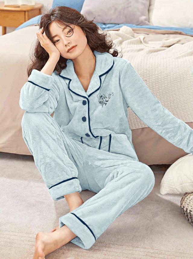 秋冬舒适慵懒风睡衣,冬季睡衣舒适又暖和而且还很漂亮