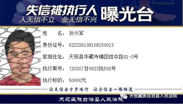 最近公布的失信人,最新一批失信人员