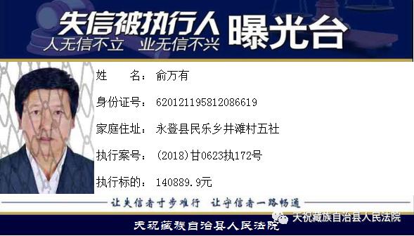 最近公布的失信人,最新一批失信人员
