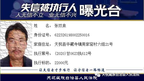 最近公布的失信人,最新一批失信人员