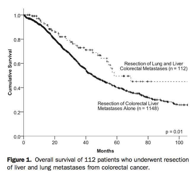 直肠癌双肺转移用靶向药可活几年,结直肠癌肝转移