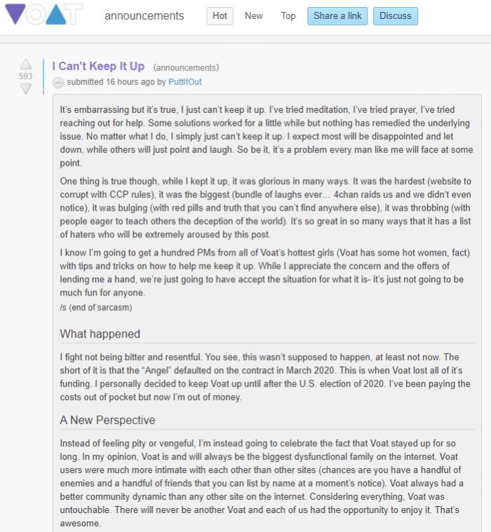 “畅言版Reddit”-高仿网站Voat称将在圣诞节关闭