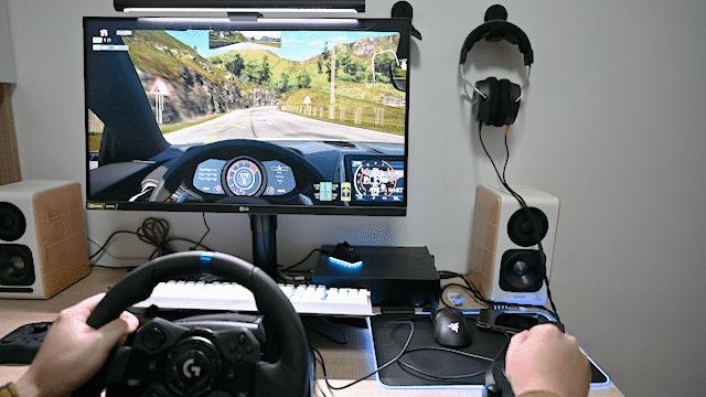 罗技模拟驾驶方向盘g923,罗技g923模拟赛车力反馈方向盘