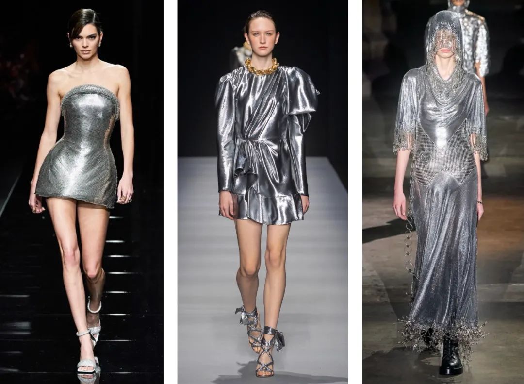 金属风单品,金属感银色和白色