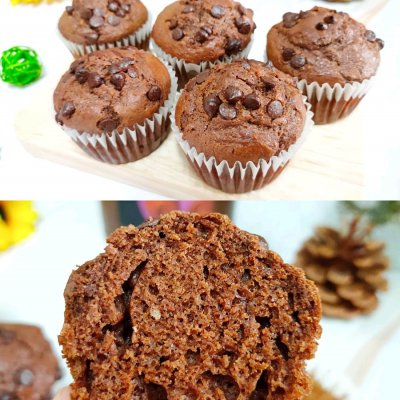 巧克力香蕉麦芬蛋糕,巧克力豆麦芬蛋糕