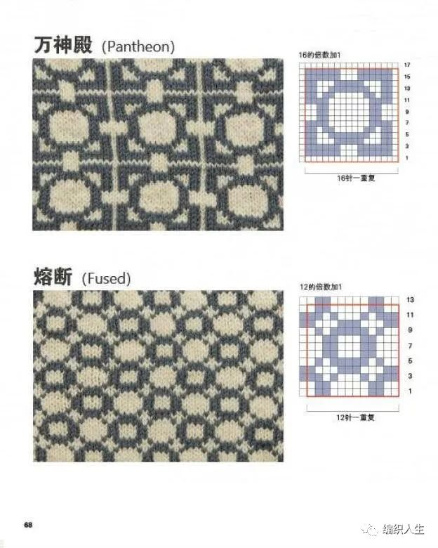 儿童毛衣图案配色和图解,从上往下织的配色毛衣图解