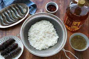 海参鲍鱼菇捞饭,菌菇海参捞饭