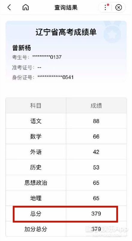 内娱明星高考分数,关晓彤张新成高考成绩