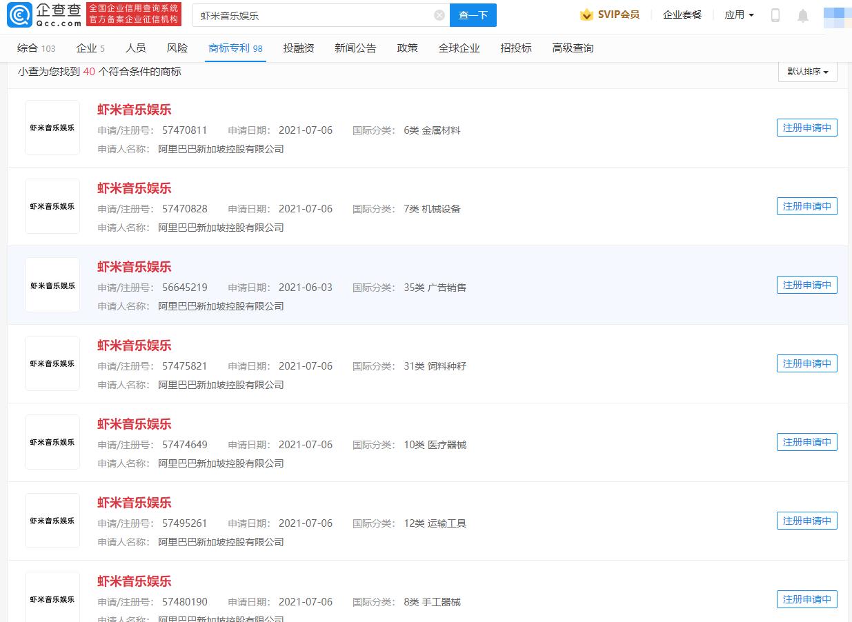 大公司动态∣拼多多关联公司被强制执行4500万；阿里申请虾米音乐娱乐商标